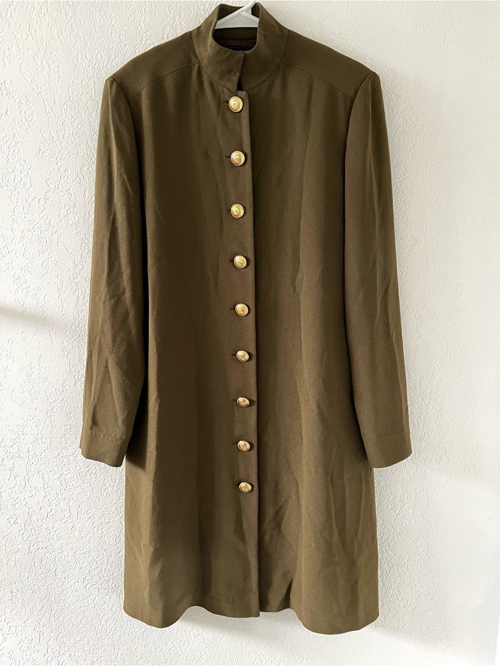 Liz Claiborne Military Green Gold Button Down Dress